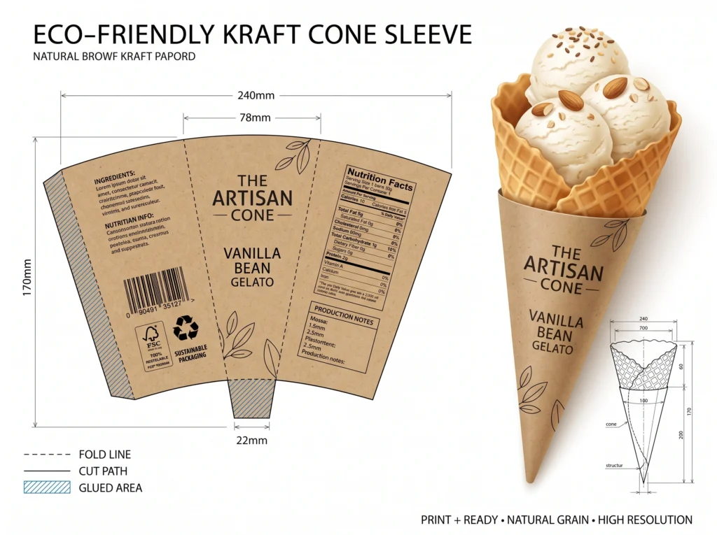 Cone Sleeves Packaging Dimensions