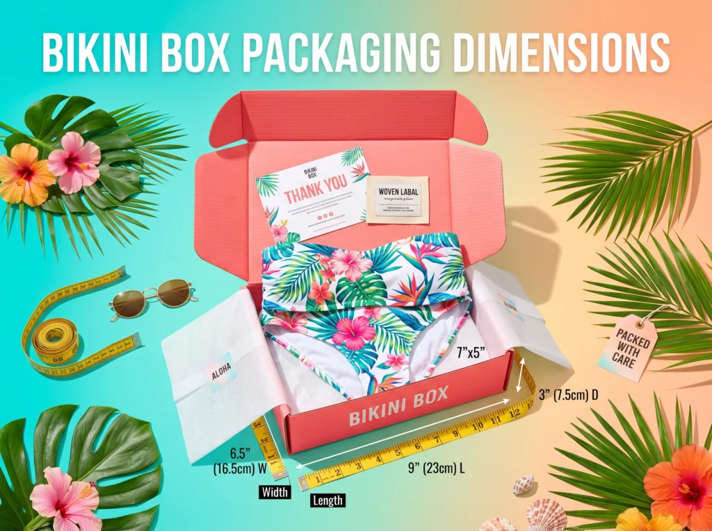 Bikini Box Packaging Dimensions