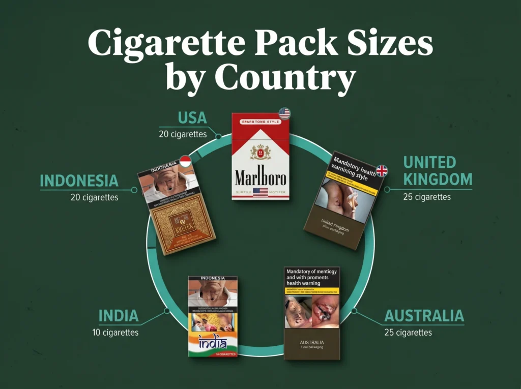 Cigarette Pack Sizes by Country