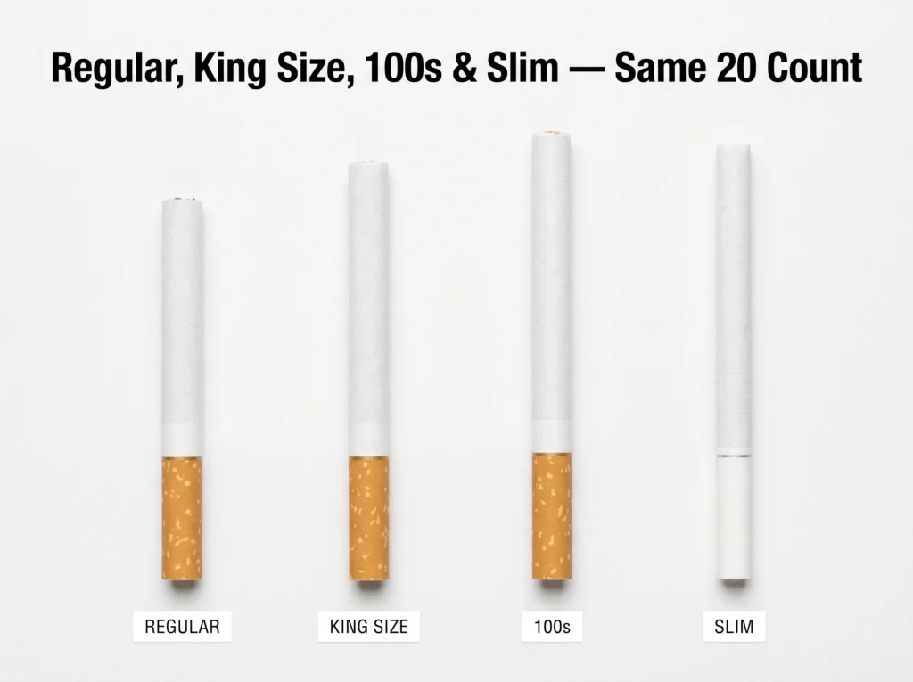 Cigarette Types and Count Per Pack