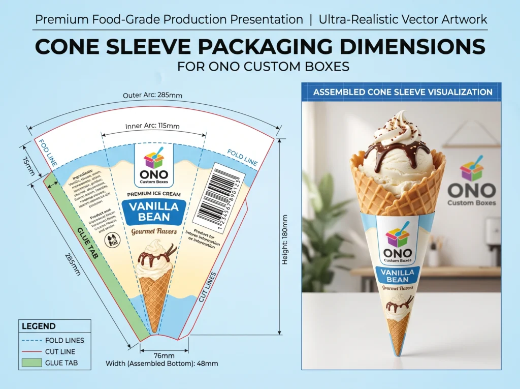 Cone Sleeves Packaging Dimensions