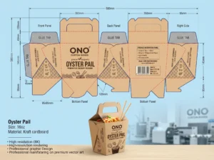 Oyster Pail Box Packaging Dimensions