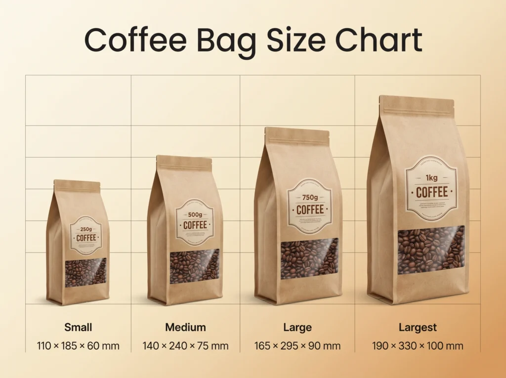 Standard Coffee Bag Size Chart