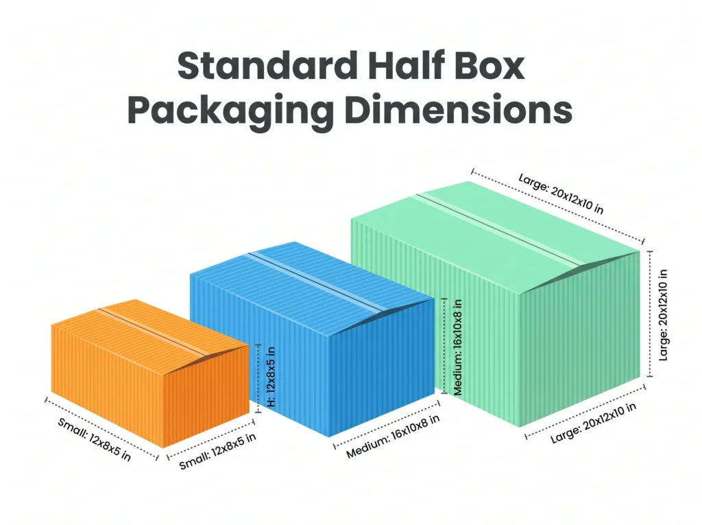 Standard Half Box Packaging Dimensions