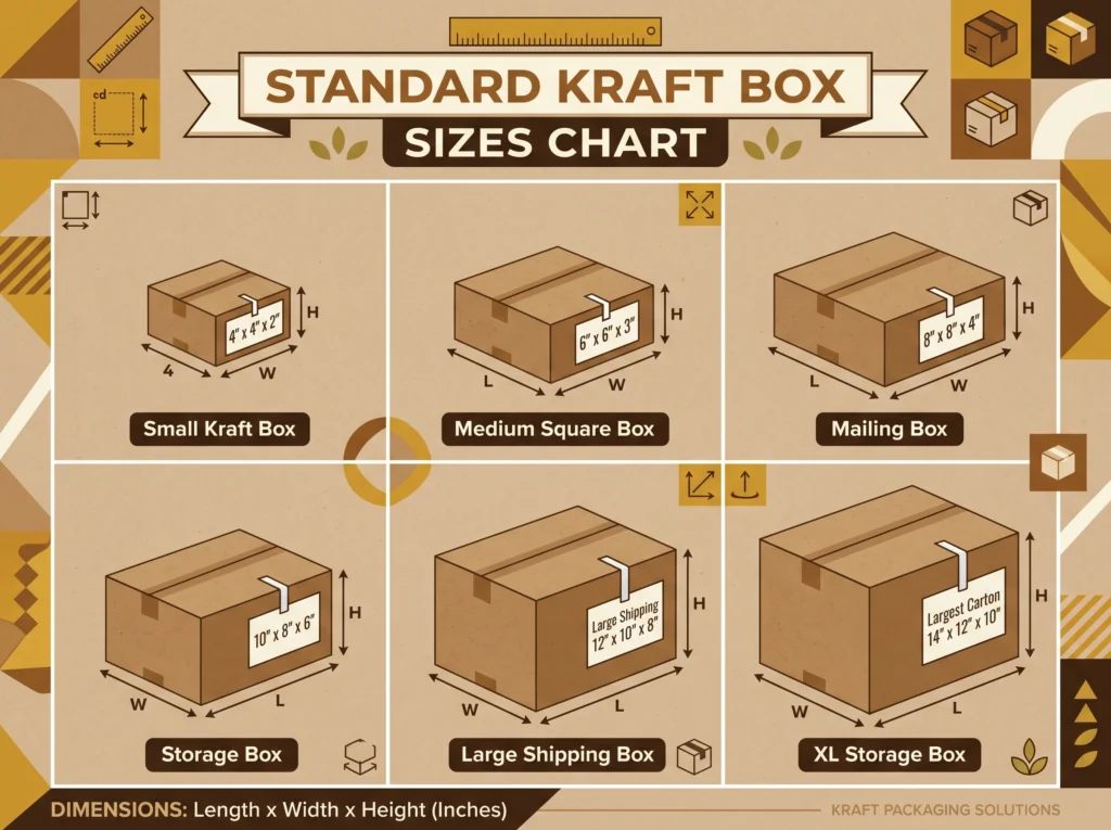 Standard Kraft Box Sizes Chart