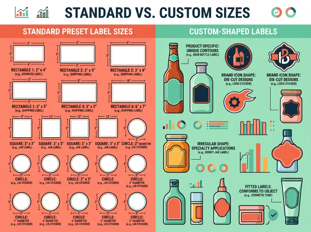 Standard Label Sizes vs. Custom Dimensions