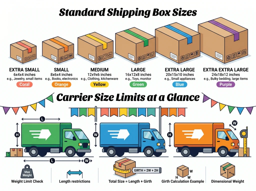 Standard Shipping Box Sizes Chart