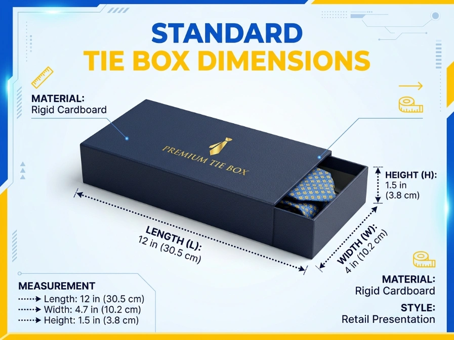 Standard Tie Box Packaging Dimensions