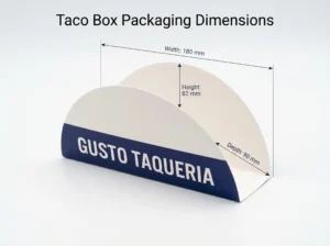 Taco Box Packaging Dimensions