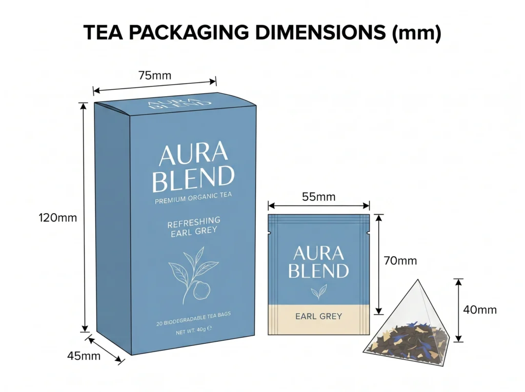 Tea Packaging Box Dimensions