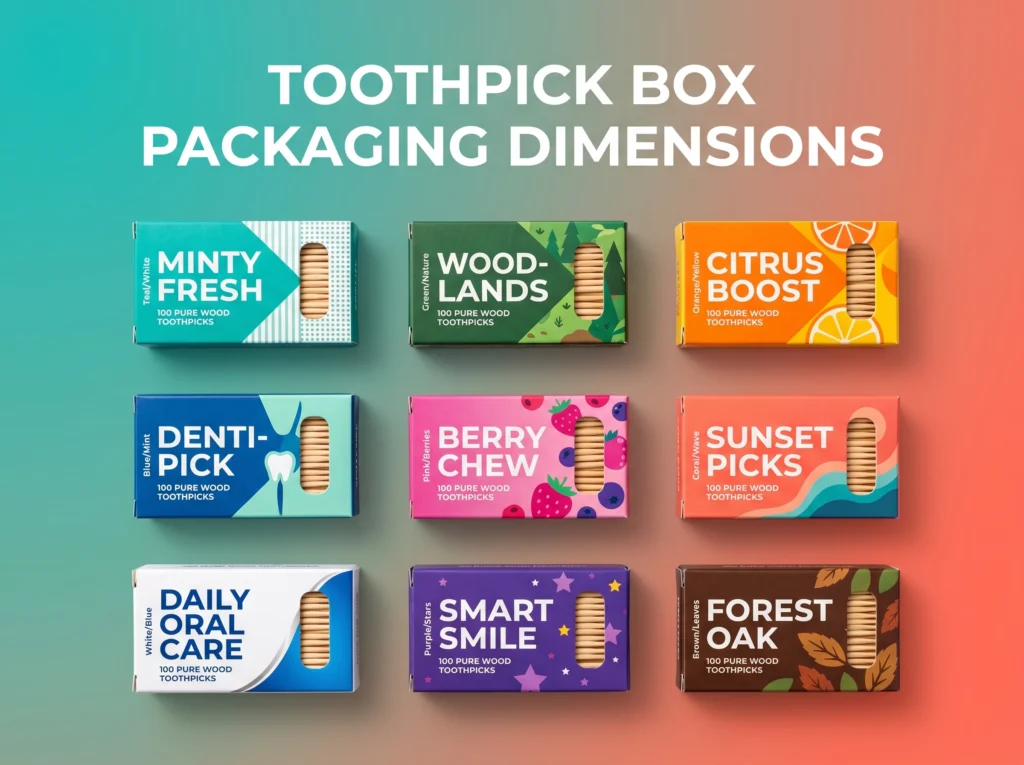 Toothpick Box Packaging Dimensions