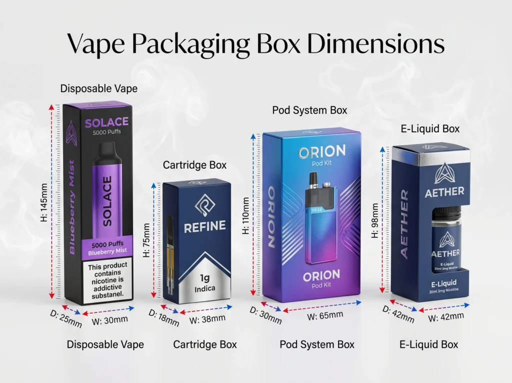 Vape Packaging Box Dimensions