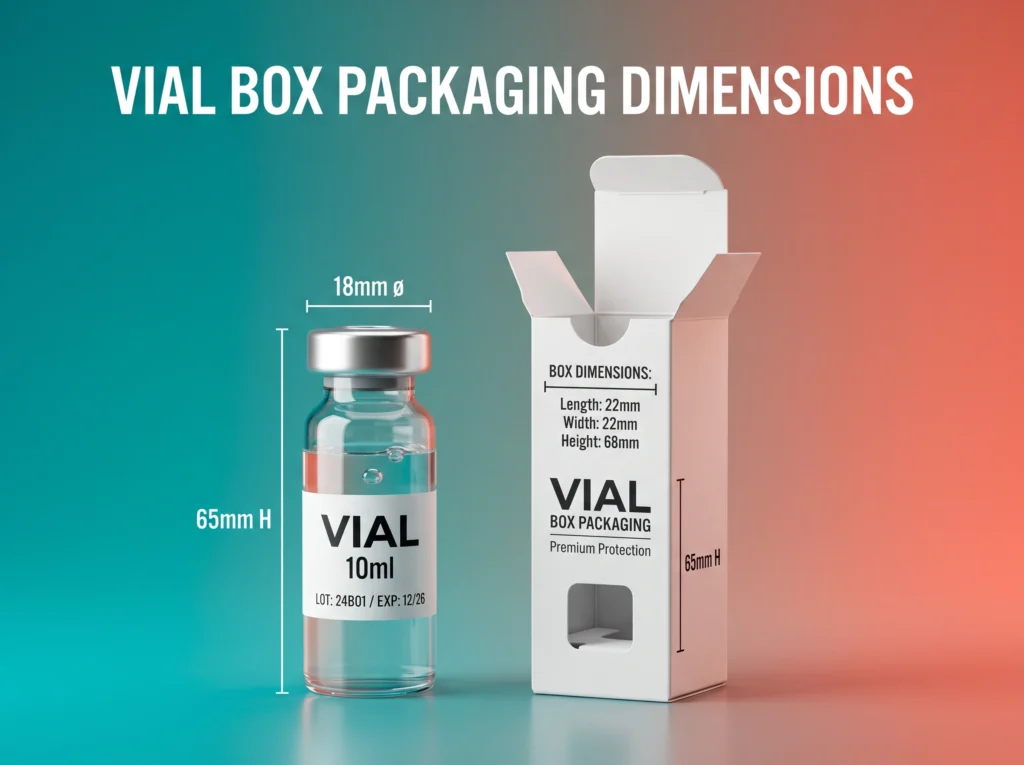 Vial Box Packaging Dimensions