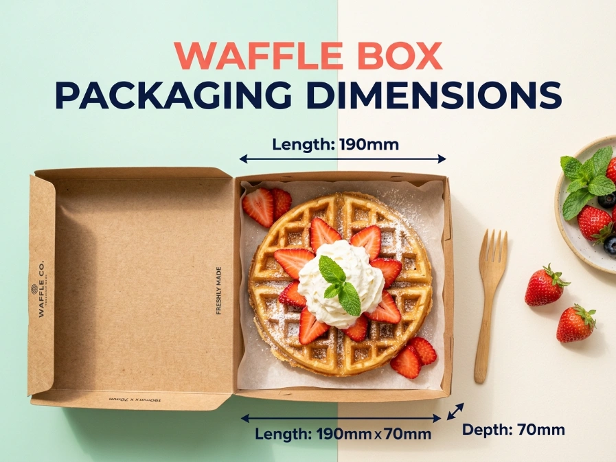 Waffle Box Packaging Dimensions