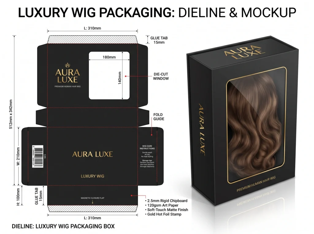 Wig Packaging Box Dimensions