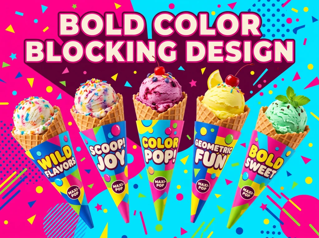 Bold Color Blocking With Playful Typography