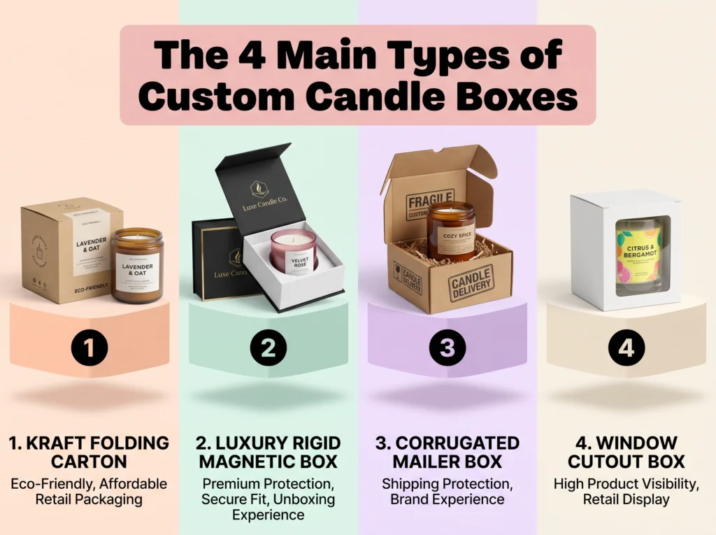 The 4 Main Types of Custom Candle Boxes